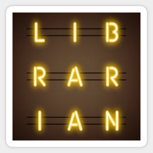 Librarian Neon Sign Boxed Typography Sticker